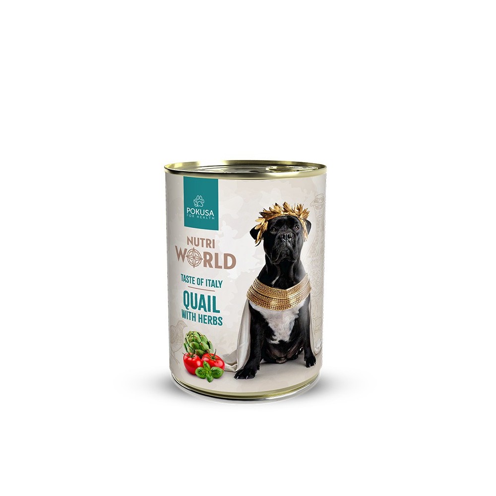 Putpeliena su žolelėmis - Nutri World konservuotas pašaras suaugusiems šunims